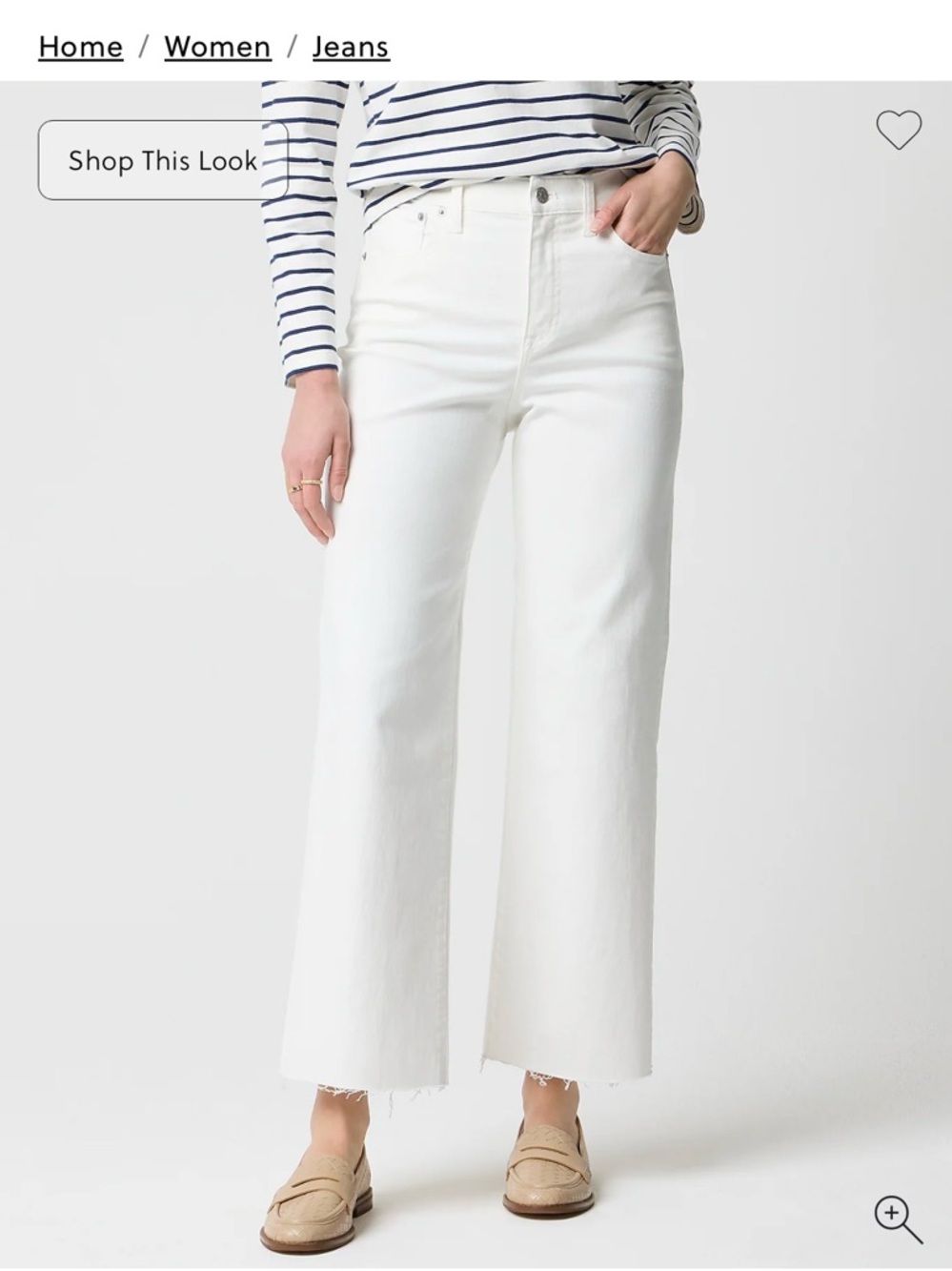 J. Crew White Wide-Leg Crop Jeans size 28